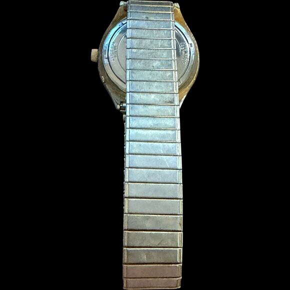 Vintage Bulova Accutron Quartz Dual-Day Men\'s Watch Gold Tone Stretch Band M7 main image 2
